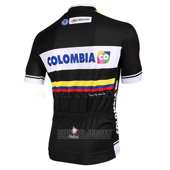 2014 Cycling Jersey Colombia Black Short Sleeve and Bib Short